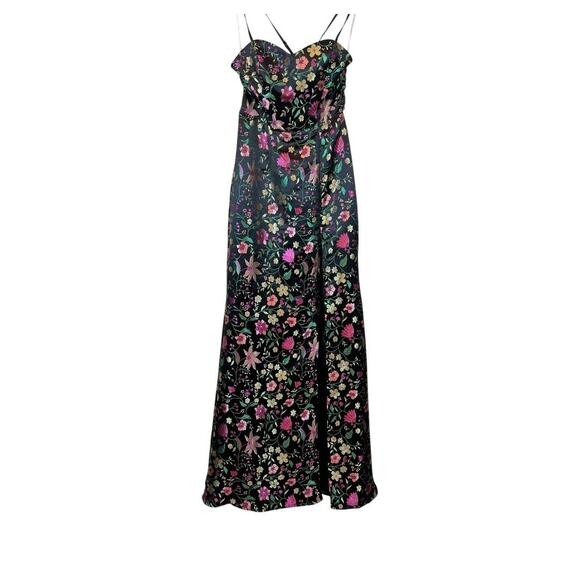 Lulus Divine Decadence Black Floral Brocade Sleeveless Maxi Dress XS Formal - Picture 1 of 16
